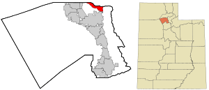 Location in Davis County and the state of Utah