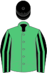 Emerald Green, Black and Emerald Green striped sleeves, Black cap