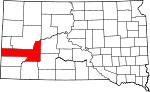 State map highlighting Pennington County
