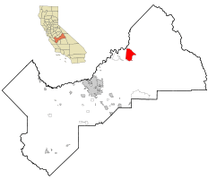 Location in Fresno County and the state of California