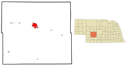 Location of North Platte within Lincoln County and Nebraska