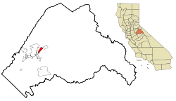 Location in Tuolumne County and the state of California