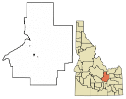 Location of Butte City in Butte County, Idaho.