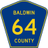 Baldwin County Road 64 route marker