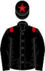 Black, red epaulets and star on cap