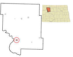 Location of New Town, North Dakota