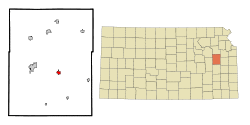 Location within Osage County and Kansas