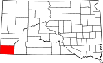 State map highlighting Fall River County