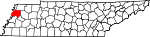 State map highlighting Dyer County