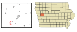 Location of Dow City, Iowa