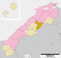 Location of Iinan in Shimane Prefecture