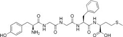 Skeletal formula of Met-enkphalin