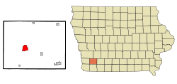 Location of Red Oak, Iowa