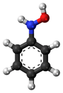 Ball-and-stick model of the phenylhydroxylamine molecule