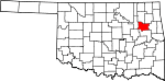 State map highlighting Wagoner County