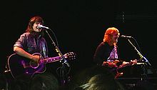 Saliers (right), performing with Amy Ray as Indigo Girls