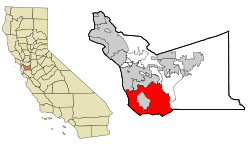 Location of Fremont in Alameda County, California.