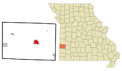 Location of Lamar, Missouri