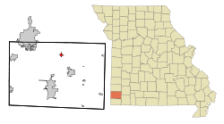 Location of Diamond, Missouri