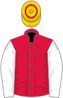 Red, white sleeves, yellow and red hooped cap