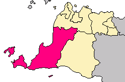 Pandeglang Regency facing the Java Sea and Sumatra in Banten