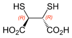 (2R,3R)-2,3-dimercaptosuccinic-acid-2D-skeletal-B-configurations-labelled.png