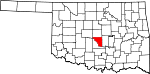 State map highlighting Cleveland County