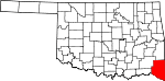 State map highlighting McCurtain County