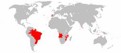 Areas of the world that were once part of the Portuguese Empire