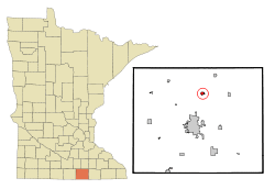 Location of Clarks Grove, Minnesota