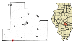 Location of Herrick in Shelby County, Illinois.