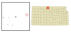 Location within Smith County and Kansas