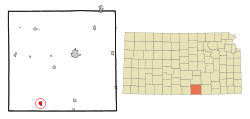 Location within Sumner County and Kansas