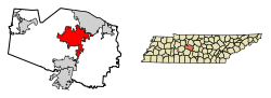 Location within Williamson County and Tennessee