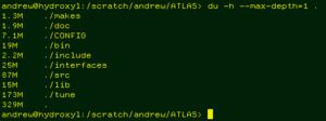 Example screenshot of du in a terminal