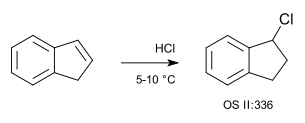 hydrochlorination of indene