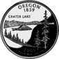 Oregon quarter dollar coin