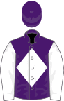 PURPLE, white diamond and sleeves, purple cap