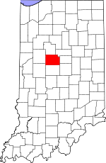 Map of Indiana highlighting Clinton County