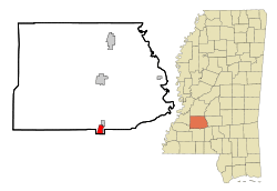 Location of Wesson, Mississippi
