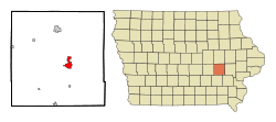 Location of Williamsburg, Iowa