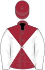 MAROON and WHITE DIABOLO, white sleeves, maroon cap