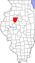 Peoria County's location in Illinois