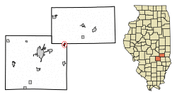 Location of Montrose in Cumberland County, Illinois.