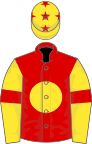 Red, yellow disc, yellow sleeves, red armlets, yellow cap, red stars