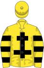 Yellow, black cross of lorraine and hoops on sleeves