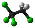 Ball-and-stick model of 1,1,1,2-tetrachloroethane