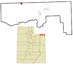 Location in Daggett County and the state of Utah