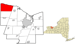 Location in Monroe County and the state of New York.