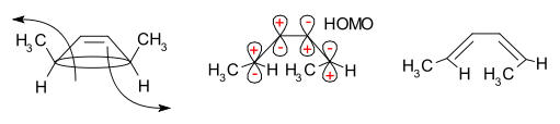 Dimethylcyclobutene ringopening mechanism frontier-orbital method